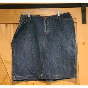 New! Venezia Denim Jean Skirt Women Size 20 Blue Straight Front Slit Pockets Y2K